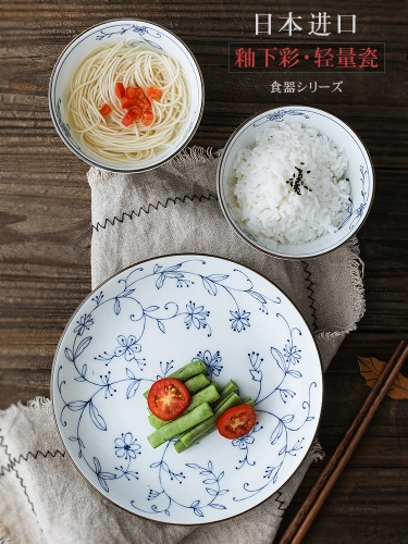 乌兰察布线唐草日式米饭碗